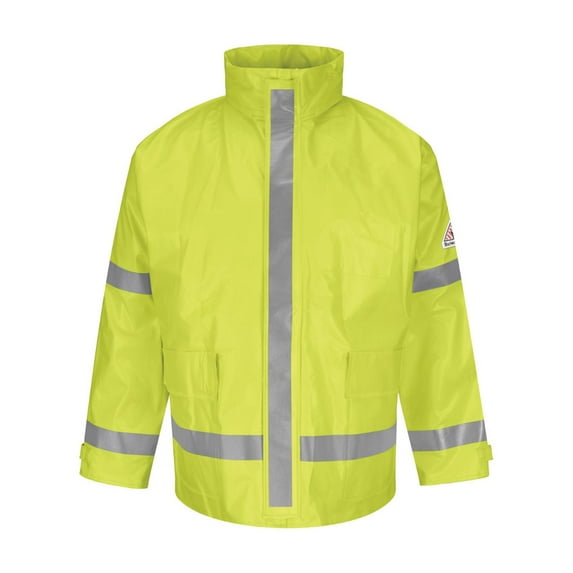 Hi-Visibility Flame-Resistant Rain Jacket, 6XL, Yellow/Green