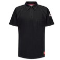 thumbnail image 1 of Bulwark Iq Series Short Sleeve Polo - Cat2 - Qt10-Black-Short Sleeve Regular Body-3XL, 1 of 1