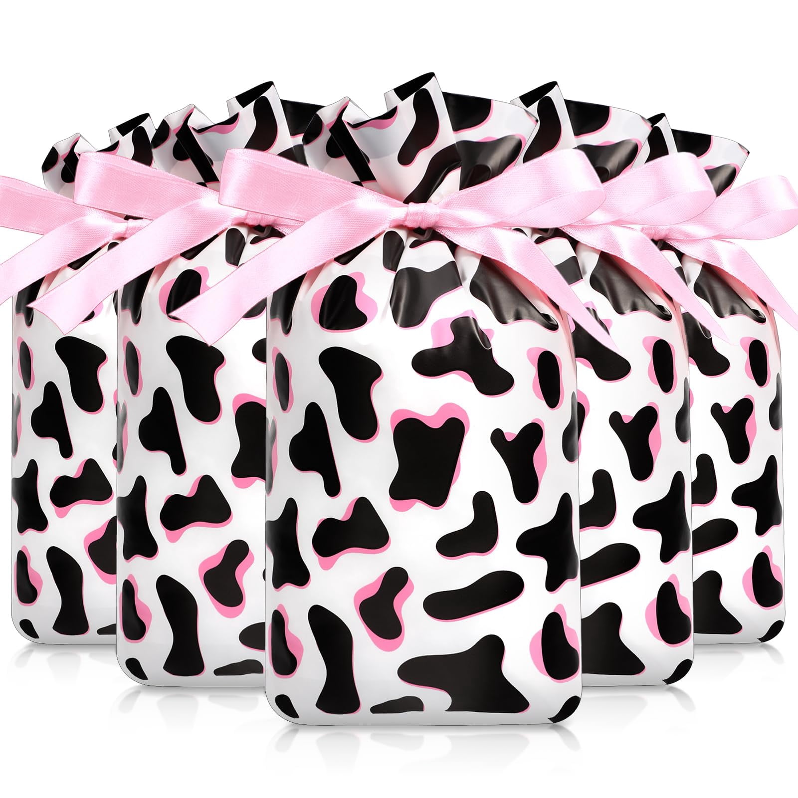 Bulyoou 60 Pcs SAF21 Favor Bags Pink Print Treat Candy Bags Plastic ...