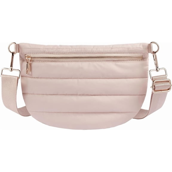 Bum Bags for Women Crossbody Quilted Crossbody Bags Fanny Packs Puffer Belt Sling Purse for Women