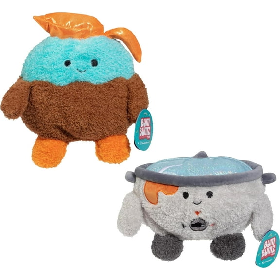 BumBumz Large 7.5" Slow Cooker Sergio & Coffee Pot Colton Plush 2-Pack - Officially Licensed Russ Toy - Soft Stuffed Animal Beanie Figures - Gift for Kids, Boys, Girls