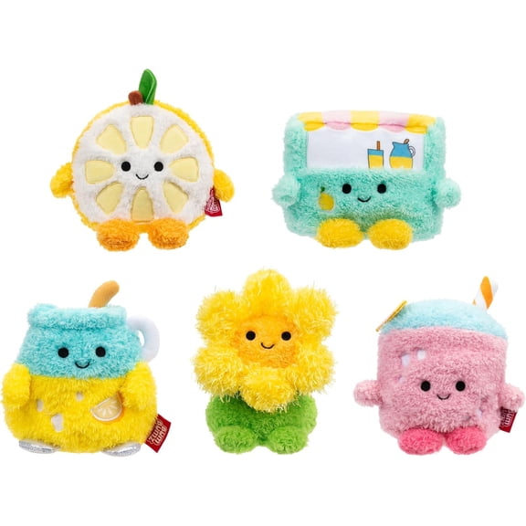 BumBumz LemonadeStandBumz Lemon Leah, Strawberry Lemonade Shivani, Dandelion Darlene, Lemonade Stand Larry & Lemonade Pitcher Luka Plush 5-Pack