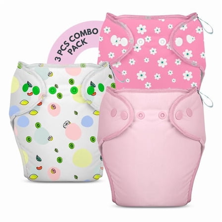 Bumberry New & Improved Smart Nappy For New Born Baby (LXL |10-18 months) | Holds Upto 3 Pees With Extra Absorbtion & 100% Leak Protection All in One Cloth Diaper For Just Borns - 3 Pcs Pack