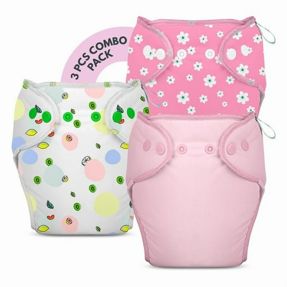 Bumberry New & Improved Smart Nappy For New Born Baby (LXL |10-18 months) | Holds Upto 3 Pees With Extra Absorbtion & 100% Leak Protection All in One Cloth Diaper For Just Borns - 3 Pcs Pack