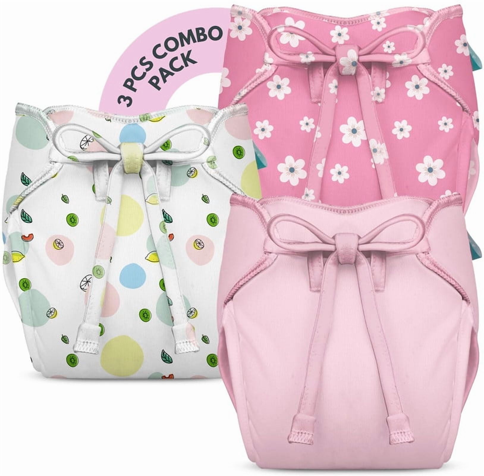 Bumberry New & Improved Smart Nappy For New Born Baby (XS |0-3 months) | Holds Upto 3 Pees With Extra Absorbtion & 100% Leak Protection All in One Cloth Diaper For Just Borns - 3 Pcs Pack