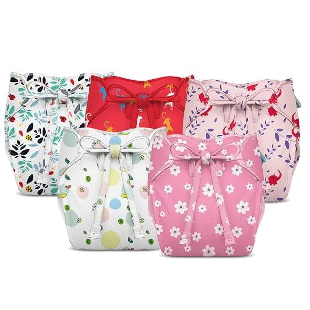 Bumberry New & Improved Smart Nappy For New Born Baby (XS |0-3 months) | Holds Upto 3 Pees With Extra Absorbtion & 100% Leak Protection All in One Cloth Diaper For Just Borns - 5 Pcs Pack