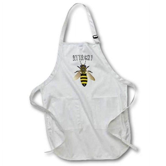 3dRose, Bumble Bee Attack, Full Length Apron with Pockets 22w x 30l