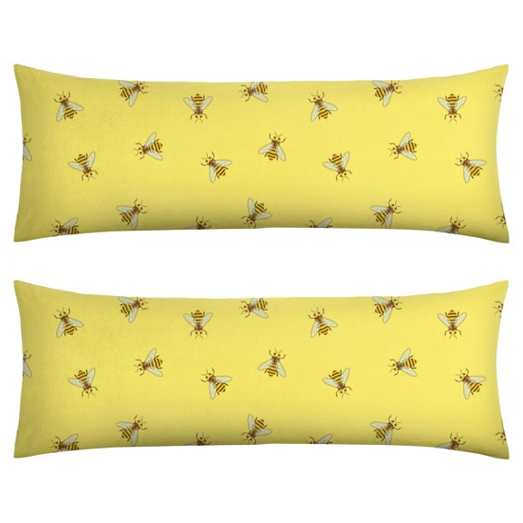 Bumble Bee Cartoon Body Pillow Slipcover 20"x54" - Skin-Friendly Breathable Fabric with Invisible Zipper (Ideal for Adults & Pregnant Women)