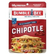 Bumble Bee Chipotle Seasoned Light Tuna, Wild Caught, Gluten Free, 14g Protein per Serving, Ready to Eat, Shelf Stable Pouch, 2.5 oz