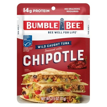 Bumble Bee Chipotle Seasoned Tuna Fish Pouch with Spoon, 2.5 Ounce Pouch, High Protein Food and Snacks