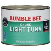 Bumble Bee Chunk Light Tuna in Water, Wild Caught, Gluten Free, 17g Protein per Serving, Shelf Stable Can, 66.5 oz