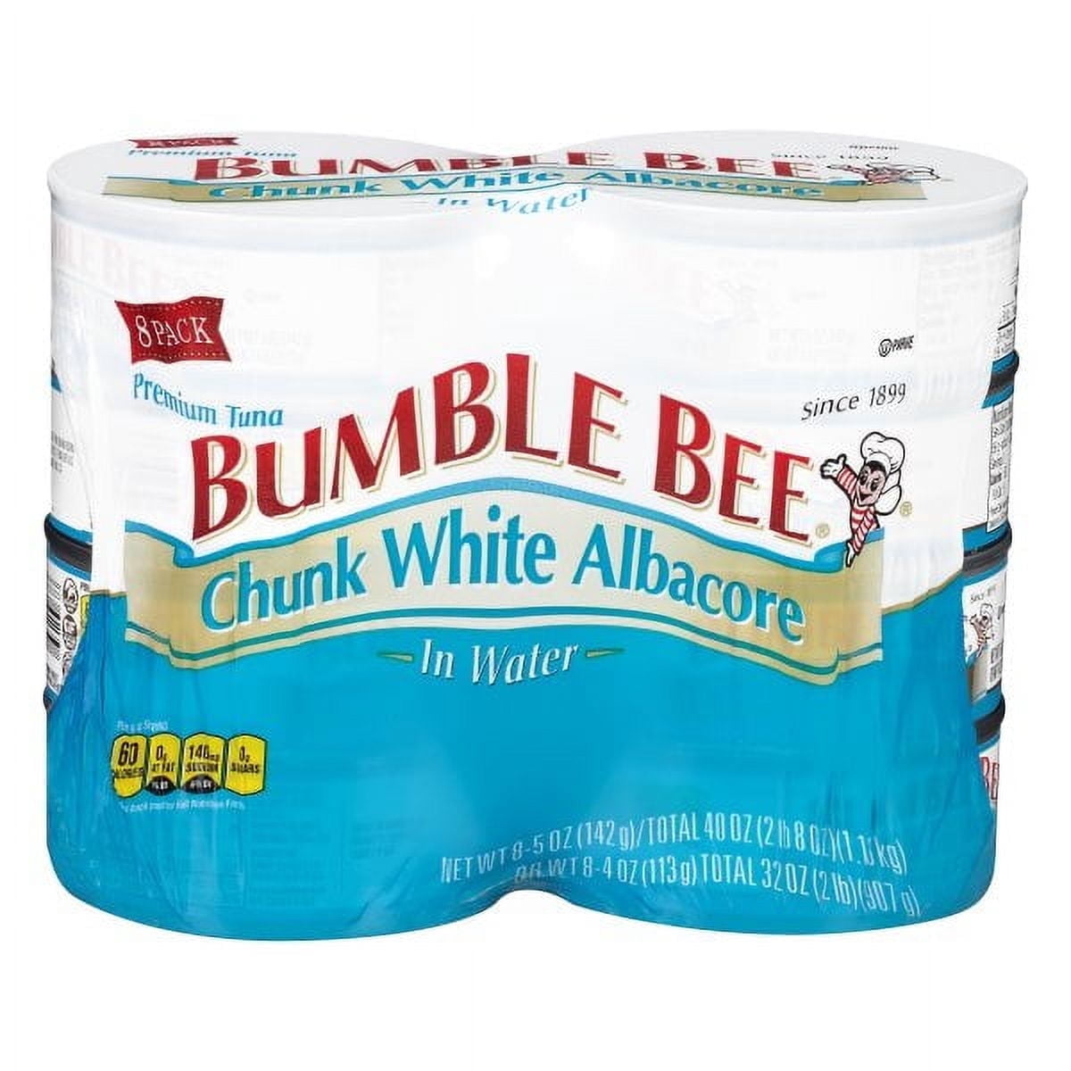 Bumble Bee Chunk White Albacore Tuna in Water Gluten-Free 8-Pack 5 Oz