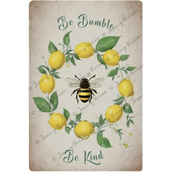 Bumble Bee Declarations for Home Decor, Bee Decor, Be Kind Be Bumble Metal Welcome Signs, Spring and Summer Decor, Bee Themed Party Decorations, Lemon Decorations For Kitchen 5.5x8 In