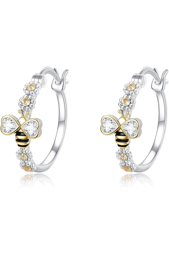 Bumble Bee Leverback Earrings for Women 925 Sterling Silver Dangle Drop Earrings Jewelry Gifts for Mother Sister