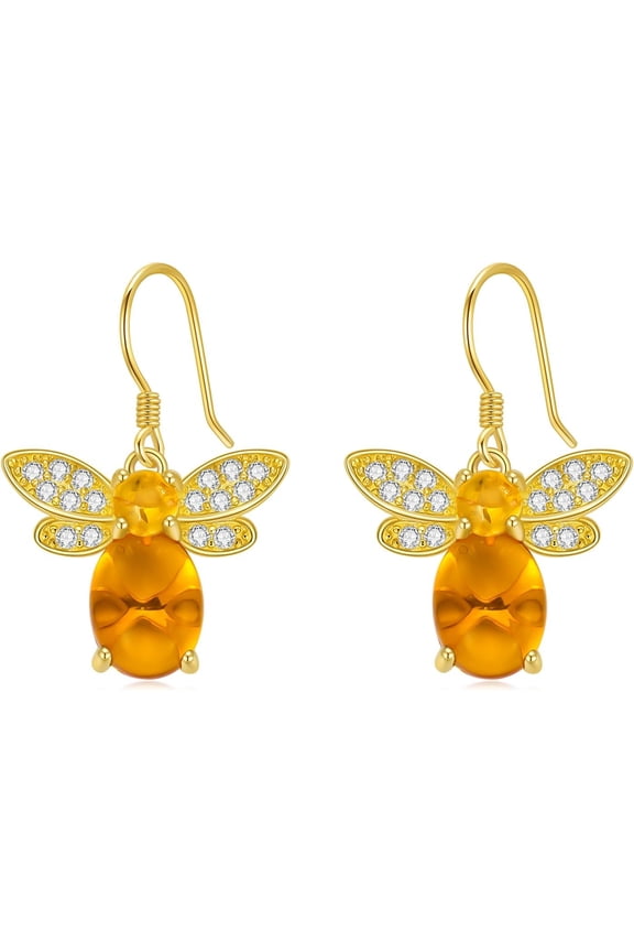 Bumble Bee Leverback Earrings for Women 925 Sterling Silver Dangle Drop Earrings Jewelry Gifts for Mother Sister