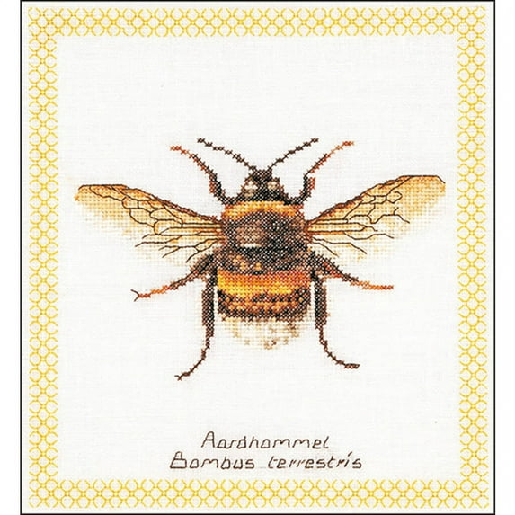 Bumble Bee On Aida Counted Cross Stitch Kit, 7.75" x 8.25", 16 Count