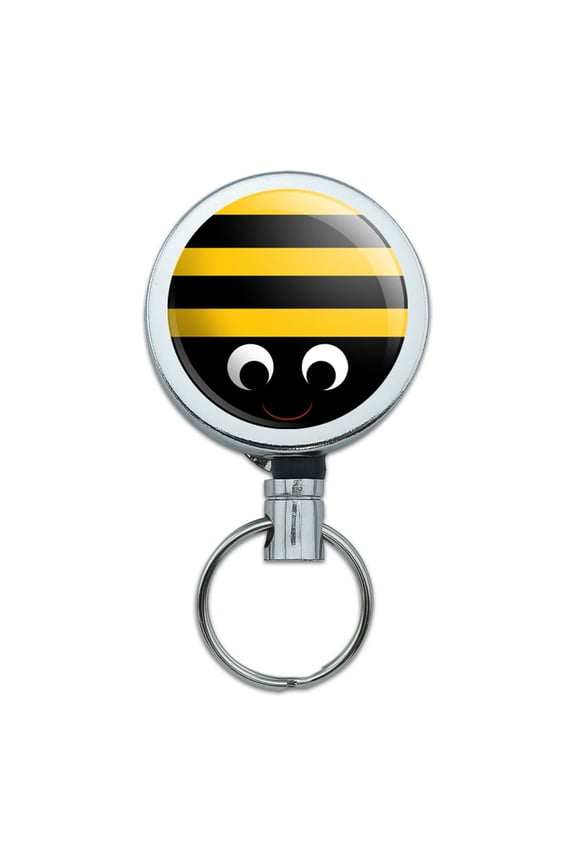 Bumble Bee Party Girl Birthday Retractable Belt Clip Badge Key Holder