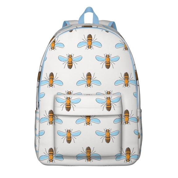 Bumble Bee Pattern Backpack for Teens, Waterproof and Spacious School Bookbag with Honeycomb Print and Cute Cartoon Style