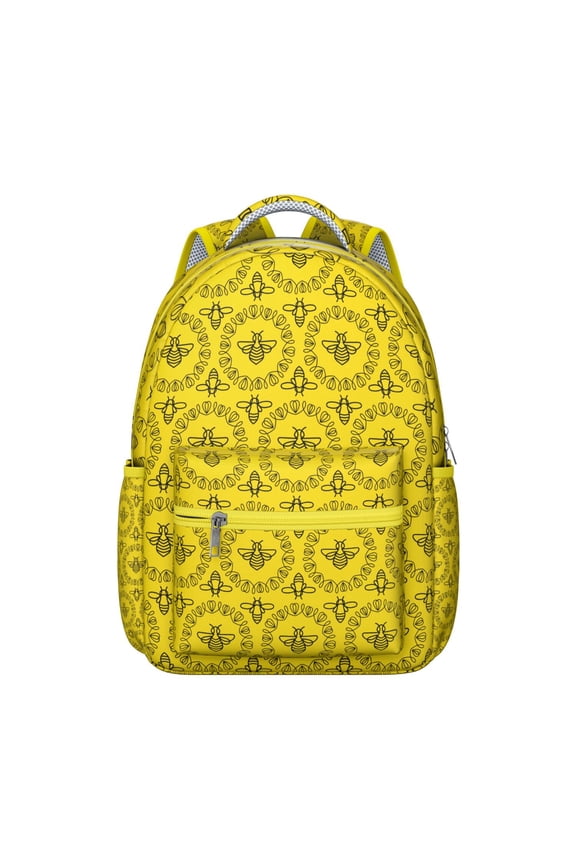 Bumble Bee Pattern Student’s Backpack Wear-Resistant Composite Oxford Cloth, Waterproof, Scratch-Resistant, Comfortable Adjustable Straps, Perfect School Bag for Bee Lovers and Gift Option