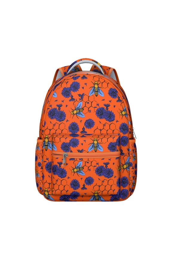 Bumble Bee Pattern Student’s Backpack Wear-Resistant Composite Oxford Cloth, Waterproof, Scratch-Resistant, Comfortable Adjustable Straps, Perfect School Bag for Bee Lovers and Gift Option