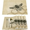 thumbnail image 1 of Bumble Bee Placemats Set of 6 Washable Kitchen Dining Table Mats 12 x 18 Inch Modern Cloth Place Mats Non-Slip Heat Resistant Placemats for Home Farmhouse Kitchen Dinner Party Decor, 1 of 6