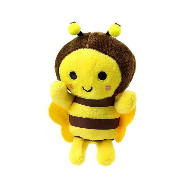 Bumble Bee Plush Keychain Small Yellow Hornet Charm, Tiny Mascot for School Backpack Zipper, 4.3 in 1-Pack. Cute Stuffed Insect Toy Pendant, Birthday Gift