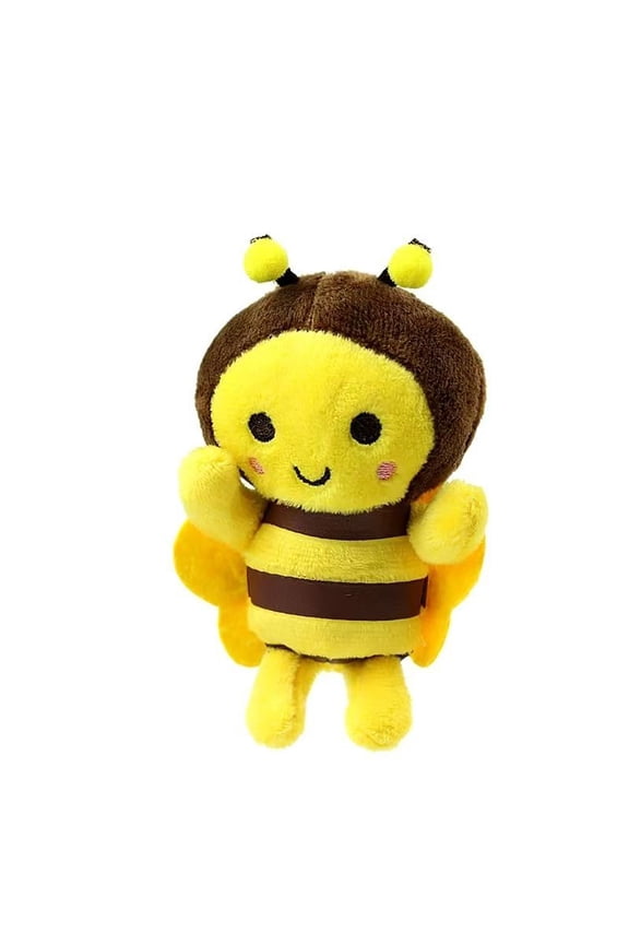 Bumble Bee Plush Keychain Small Yellow Hornet Charm, Tiny Mascot for School Backpack Zipper, 4.3 in 1-Pack. Cute Stuffed Insect Toy Pendant, Birthday Gift