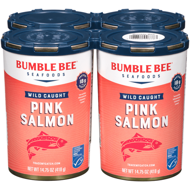 Bumble Bee Premium Wild Pink Canned Salmon, Pack of 4, 14.75 oz Can ...