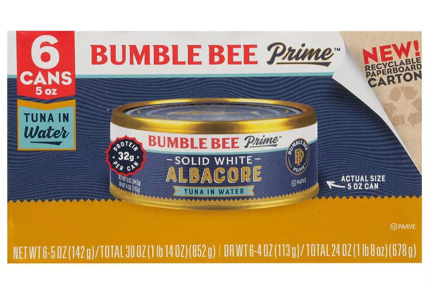 Bumble Bee Prime Fillet Solid White Albacore Tuna in Water, 6 pk./5 oz.