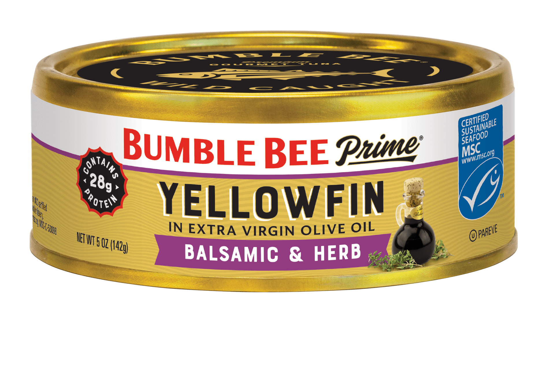 Bumble Bee Prime MSC Yellowfin Solid Light Tuna in Olive Oil Balsamic