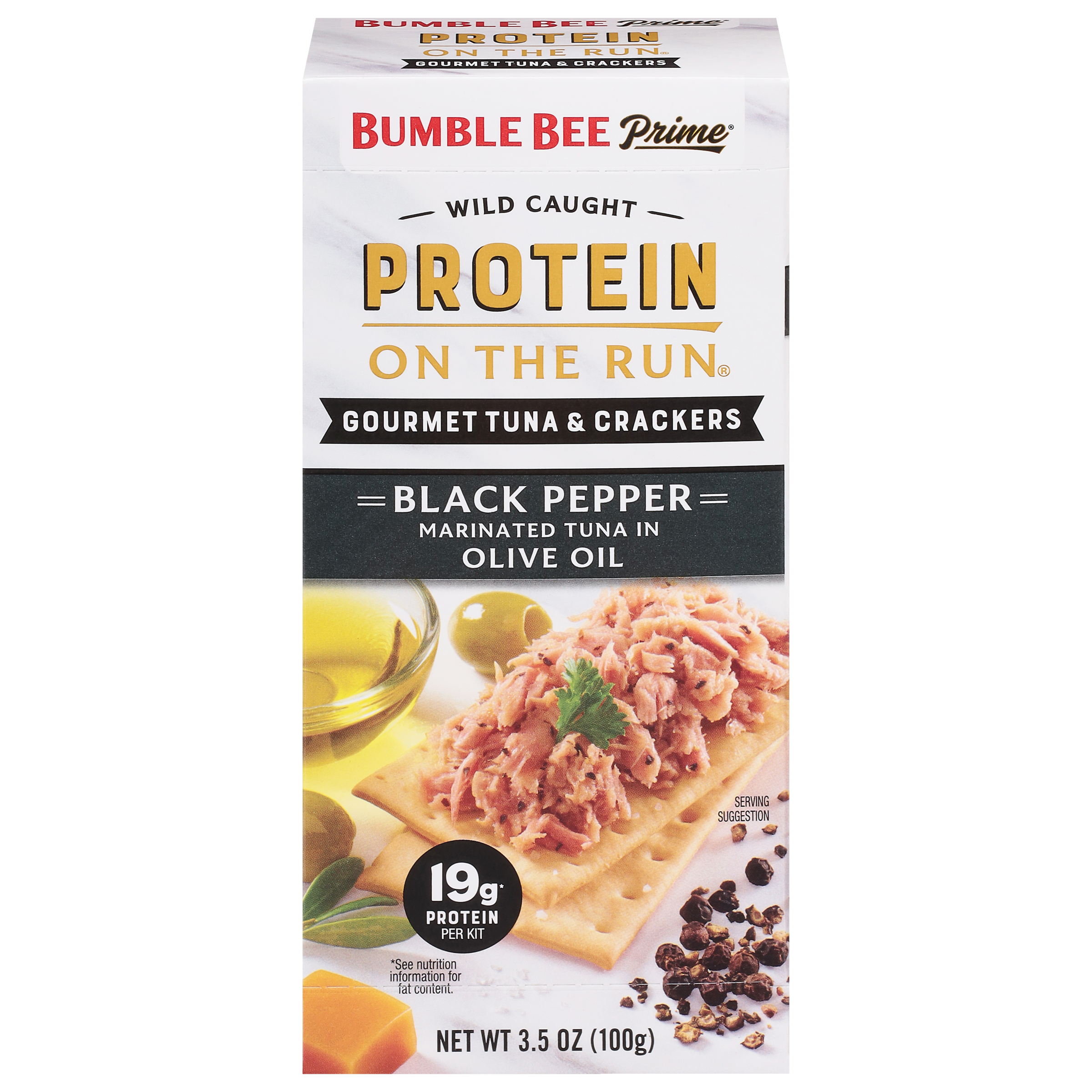 (6 pack) Bumble Bee Prime Tuna Protein on the Run Olive Oil & Black