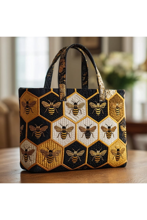 Bumble Bee Quilted Tote Bag