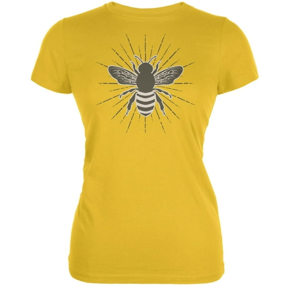 Bumble Bee Rays Bright Yellow Juniors Soft T-Shirt