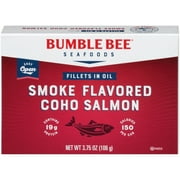 Bumble Bee Smoke Flavored Coho Salmon Fillets in Oil, Gluten Free, 19g Protein per Serving, Shelf Stable, 3.75 oz