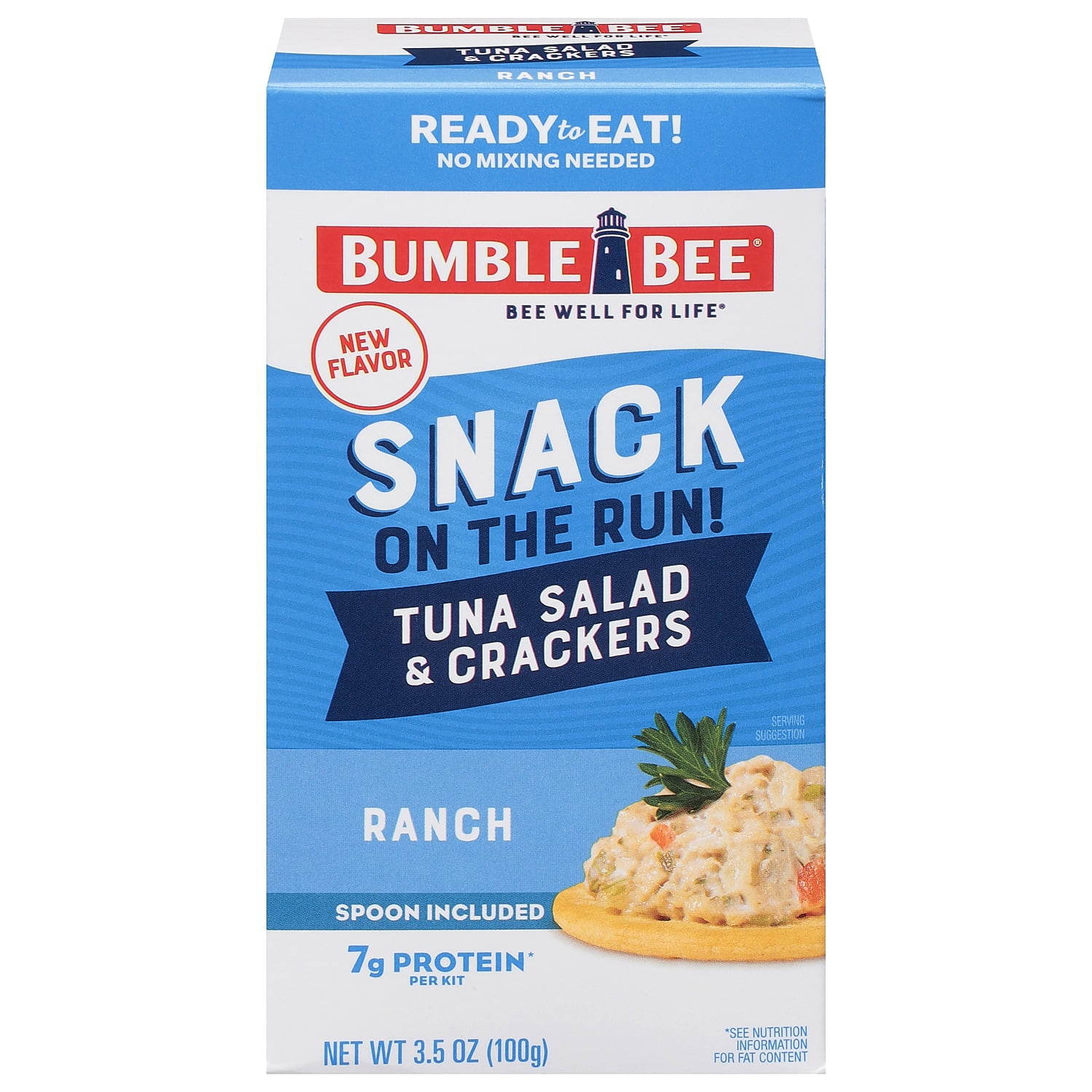 (12 pack) Bumble Bee Snack on The Run Tuna Salad with Crackers Kit, Wild Caught, Ready to Eat, Spoon Included, Shelf Stable Box, 3.5oz