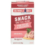 Bumble Bee Snack on The Run Ham Salad with Crackers Kit, 8g Protein Per Serving, Ready to Eat, Spoon Included, Shelf Stable Box, 3.5 oz