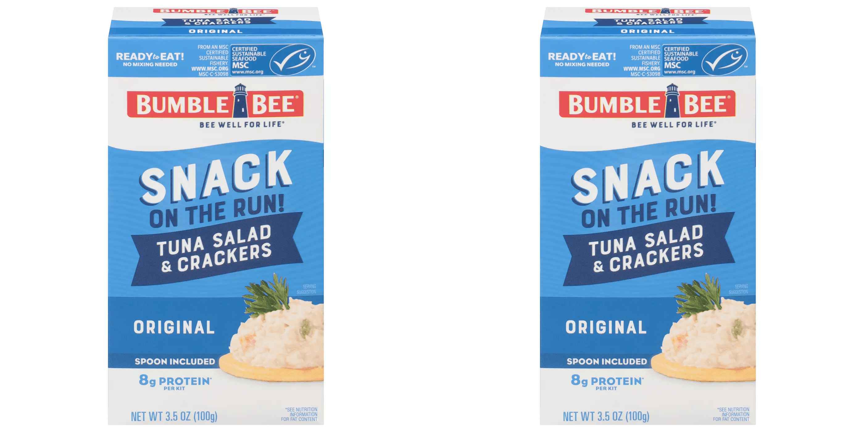 Bumble Bee Snack on the Run Tuna Salad with Crackers, 3.5 oz Pack of 2 - Classic Tuna Salad, Canned Kit, Snack Pack, Crackers Ready, On-the-Go