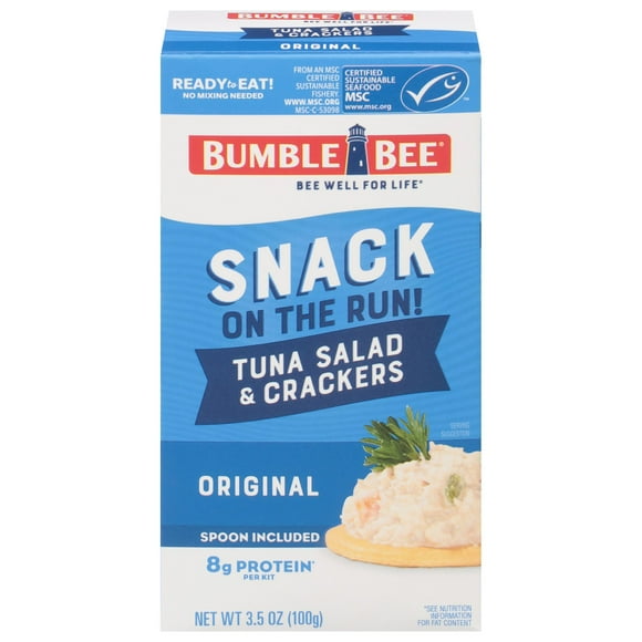 Bumble Bee Snack on the Run! with Crackers, 3.5oz Kit, Multiple Flavors Available