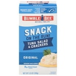 Bumble Bee Snack On The Run Original Tuna Salad with Crackers Kit - Ready to Eat Protein Snack Pack - 8g Protein per Box - Wild Caught MSC Certified Tuna