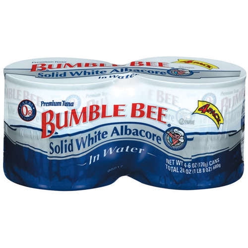 Bumble Bee Solid White Albacore Tuna in Water, 6 oz, 4 count