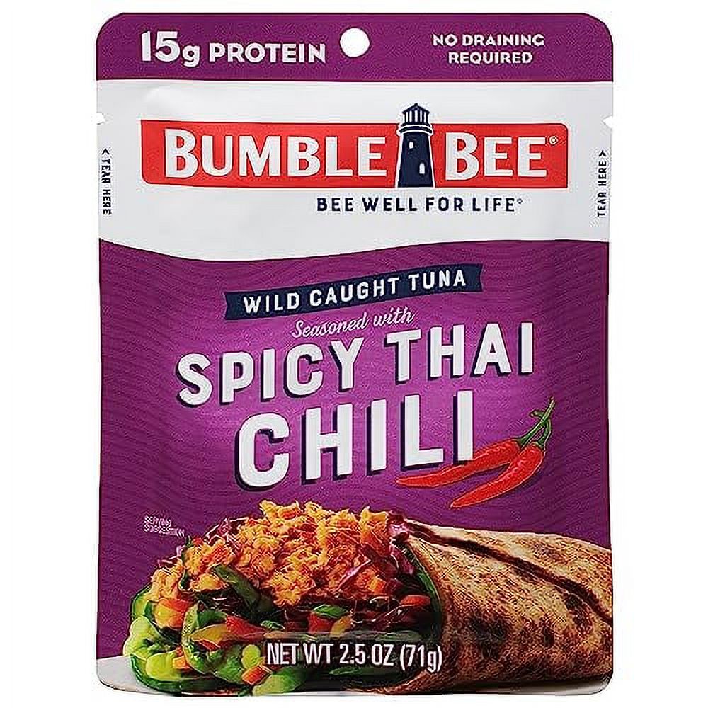 Bumble Bee Spicy Thai Chili Seasoned Tuna, 2.5 oz Pouch Ready to Eat