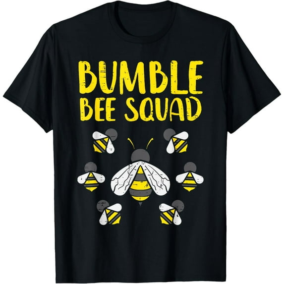 Bumble Bee Squad Funny Bumblebee Friends Team Men Women Kids T-Shirt men and women can wear, black, white, gifts