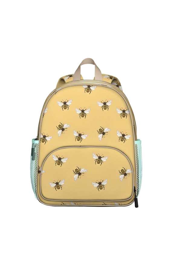 Bumble Bee Student Backpack – Honeycomb Pattern With Cute Bee Cartoon Print And Honeybee Lover Gift Design For Student