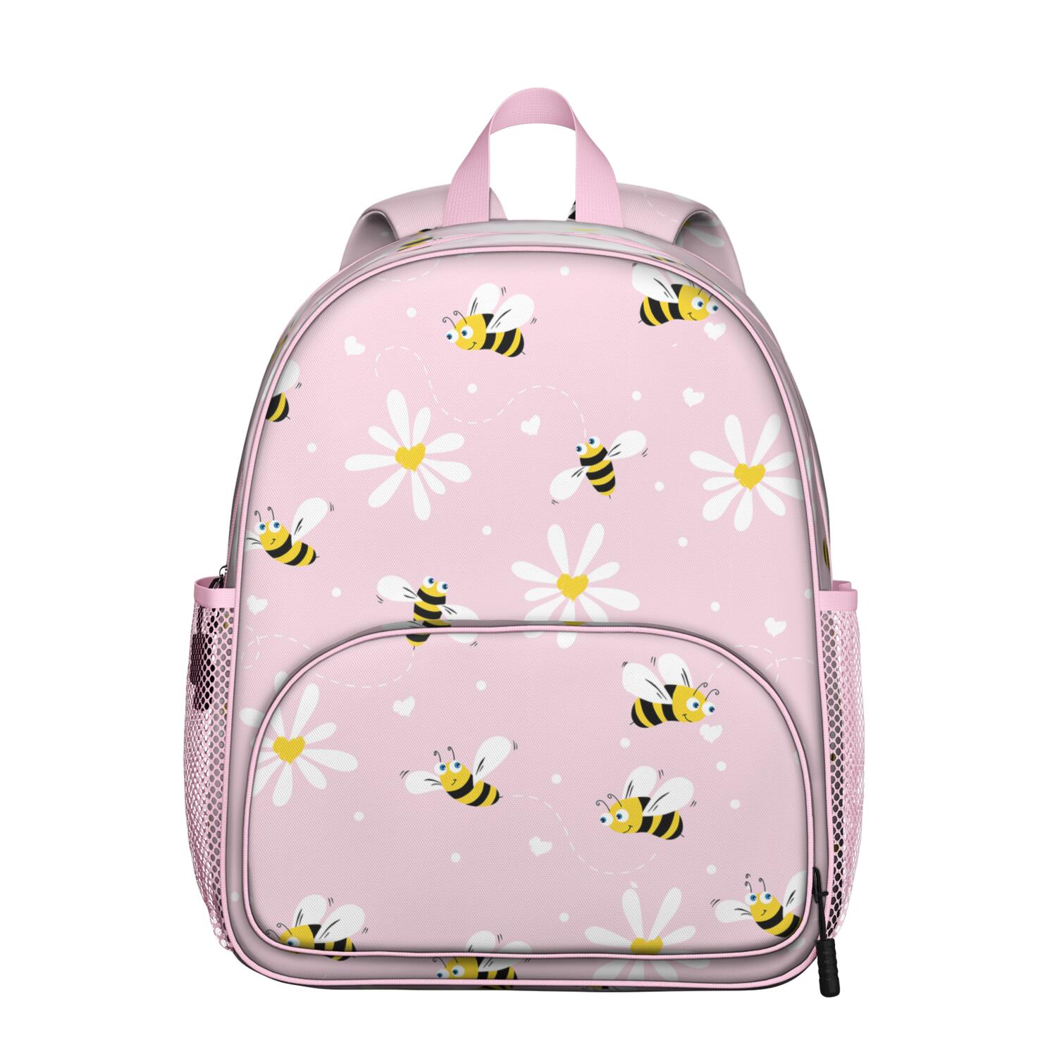 Bumble Bee Student Backpack – Honeycomb Pattern With Cute Bee Cartoon ...