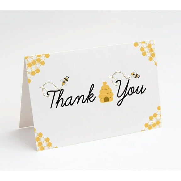 Bumble Bee Thank You Cards w/ White Envelopes, Blank Inside, 25 Count, Made in the U.S.A