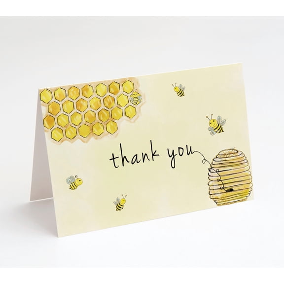 Bumble Bee Thank You Cards w/ White Envelopes, Blank Inside, 25 Count, Made in the U.S.A