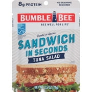 Bumble Bee Tuna Salad Sandwich in Seconds, Wild Caught, Gluten Free, 8g Protein per Serving, Ready to Eat, Shelf-Stable Pouch, 2.5 oz