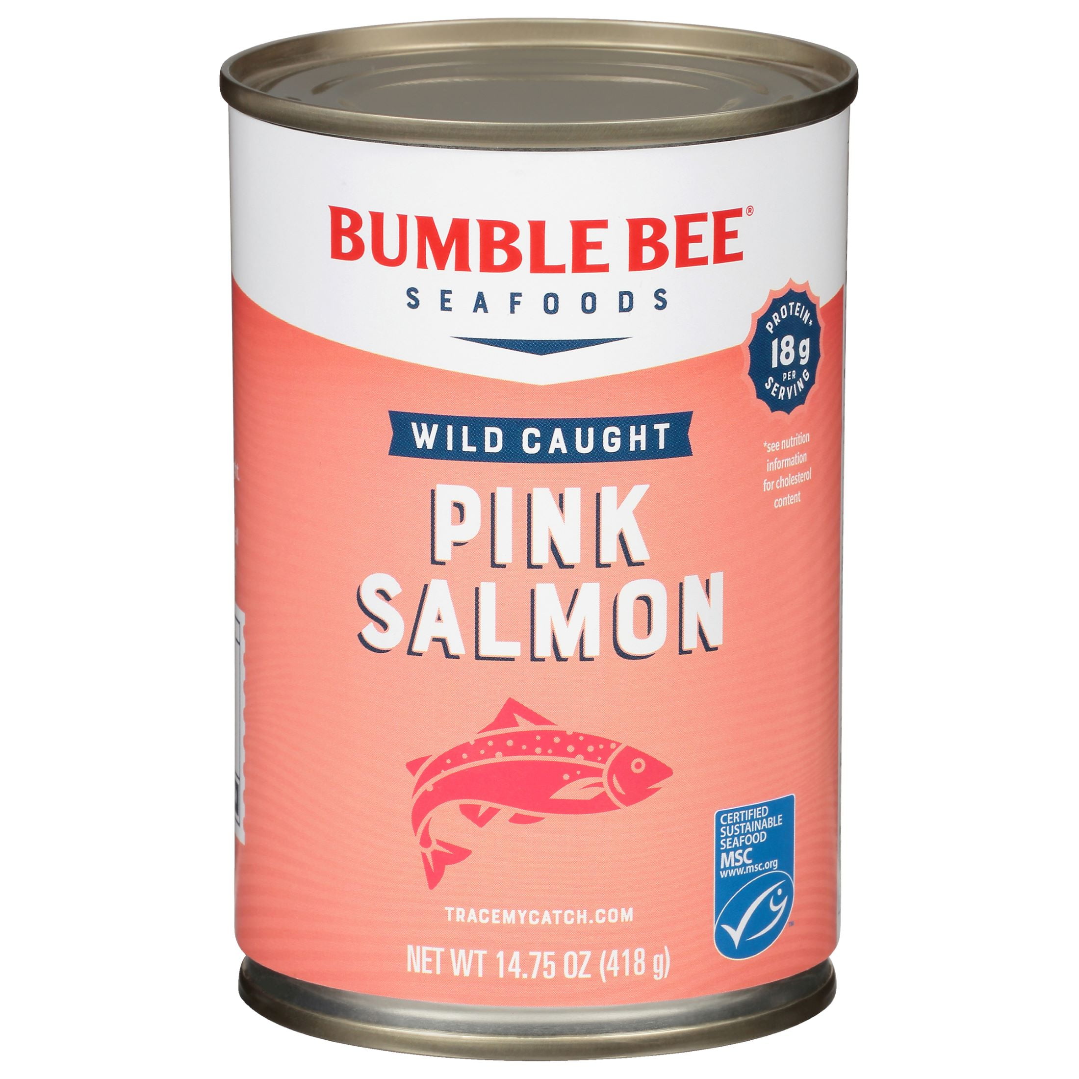 Bumble Bee Wild Pink Salmon, Ready to Eat Salmon, High Protein Food, 14.75oz Can