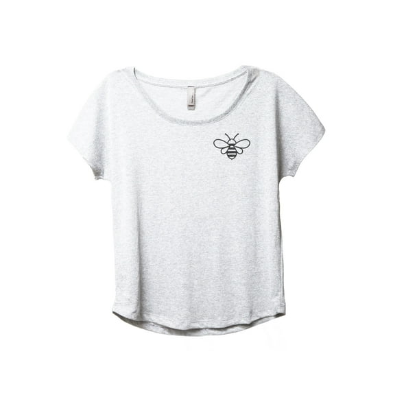 Bumble Bee Women's Fashion Slouchy Dolman T-Shirt Tee Heather White 2X-Large