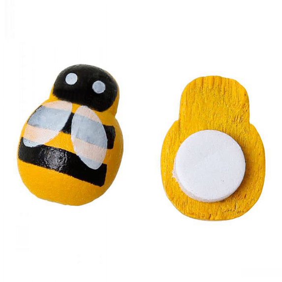 Bumble Bee Wood Flatback Scrapbook Craft Sprng Easter Ornament Crafts Sponge Sticker (1" - 100 pcs)
